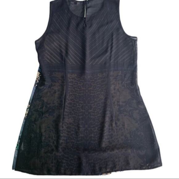 Cabi Top Women's Size X-Small Buchanan Striped Leopard Print Sleeveless Tank - Picture 3 of 6